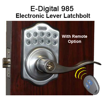 Lockey EZ-985 Electronic Optional Remote Lever-Handle Latchbolt Keypad Push-Button Combination Keyless Entry Door Lock